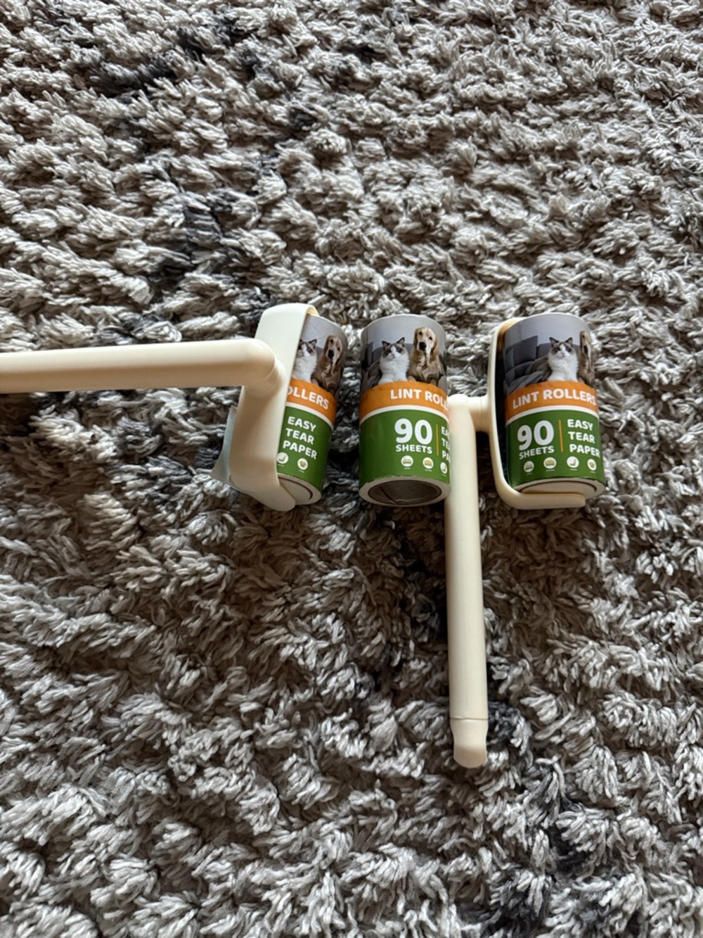 Lint Roller Refill Rolls with Handle - White and Green